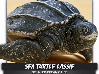 Sea Turtle - Lassie Reptile - Underwater Monster Creature - 36 Low-poly 3D model