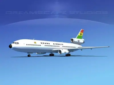 Douglas DC-10 Ghana 3D model