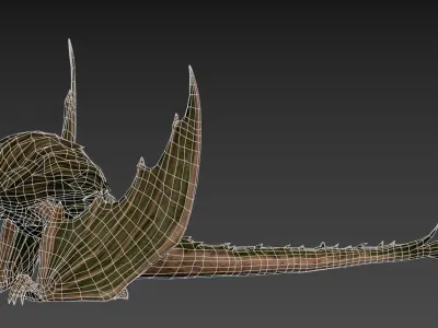 Stylized FurDragon Low-poly 3D model