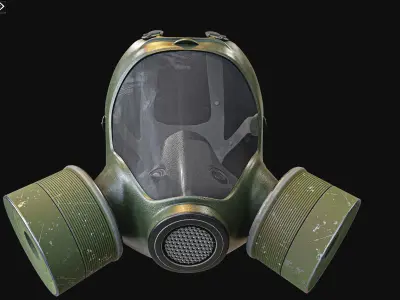 GAS Mask PBR Low-poly 3D model
