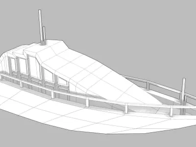 Realistic PBR low poly Yacht Low-poly 3D model boat floating ... Low-poly 3D model