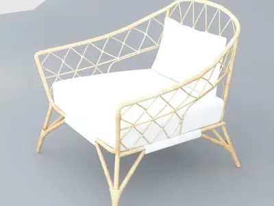StockHolmRattan Chair Low-poly 3D model