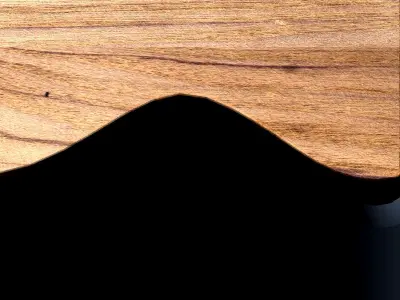 Wooden Table with Black Resin River Free 3D model