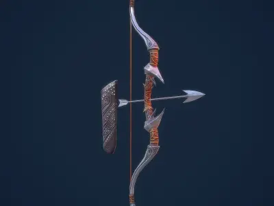 Bow and Arrow 3D LowPoly Game Model Weapon Game-Ready Bow Suit Low-poly 3D model