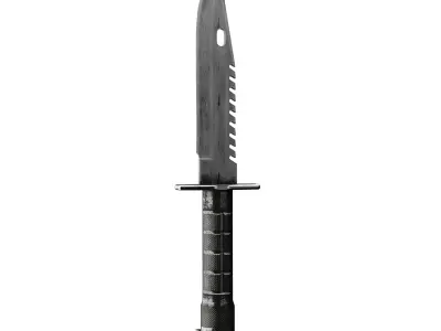 combat knife 3D model 8