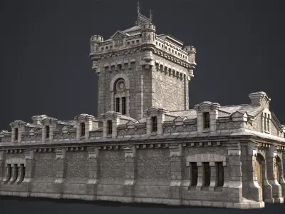Old Warehouse Castle Low-poly 3D model