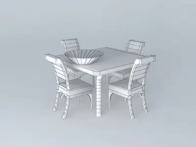 Dining Table Free 3D model 7