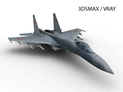 J-11 SHENYANG Low-poly 3D model