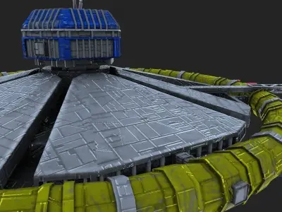 Thunderbird spaceship Low-poly 3D model