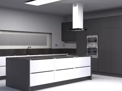 Modern Kitchen Free 3D model 7