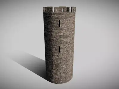 Medieval Castle Tower Low-poly 3D model