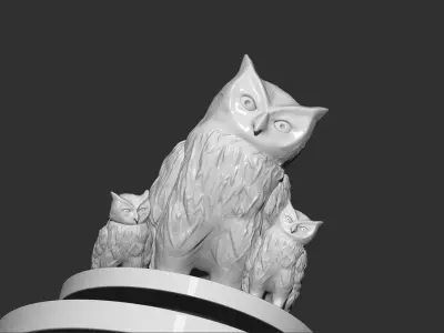 Owl Family 3d print  3D model