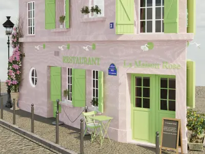 la maison rose restaurant paris 3D model