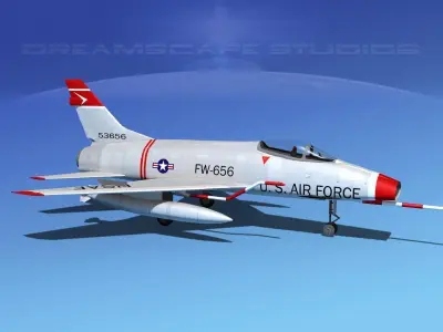 North American F-100D Super Sabre V05 USAF 3D model