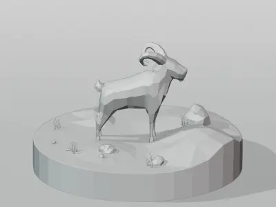 Goat for Ied Adha Illustration Includes Lighting Setup Low-poly 3D model