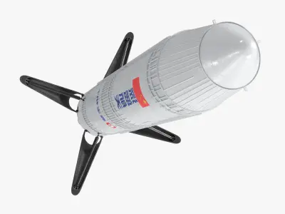 Deep Blue Aerospace Nebula Rocket Rigged for Cinema 4D 3D model