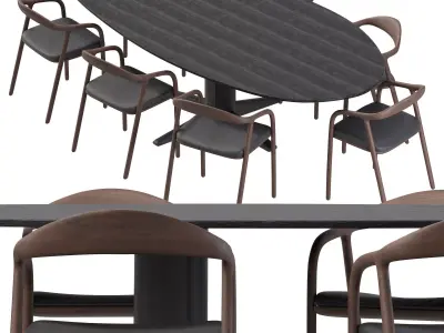 Modern Table and NEVA Chair by ARTISAN Free 3D model