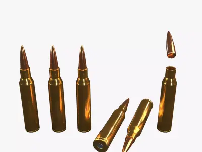 Lapua Magnum Low Poly bullet Free low-poly 3D model