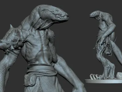 Lizardman - Presupported 3D model
