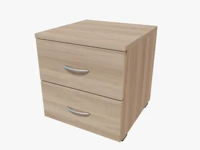 Nightstand bedside table with two drawers Free low-poly 3D model