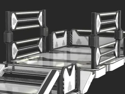 Sci Fi Modular Stairs 3D model