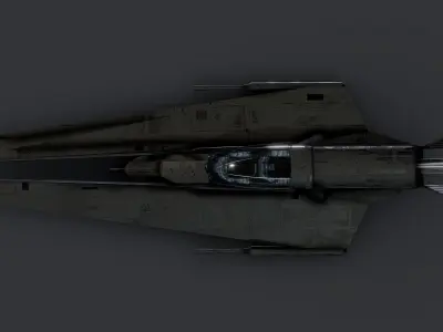 Futuristic Sci-Fi Air Force Airplane Space Ship 3D model