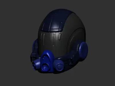 helmet high poly sculpt 3d printable ver 7 3D model 3D model 223