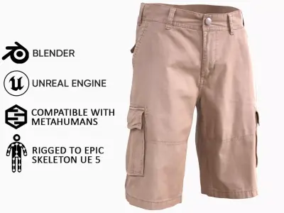 Shorts 93 - All MH Bodies and UE5 Skeletons - Rigged Low-poly 3D model