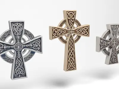 Celtic crosses Low-poly 3D model