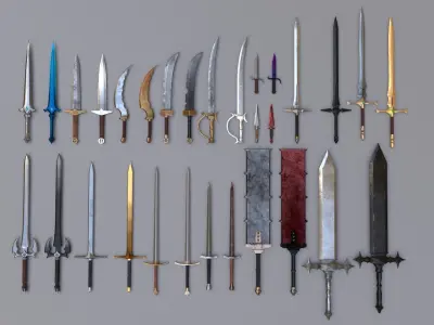Medieval Fantasy Swords Low-poly 3D model