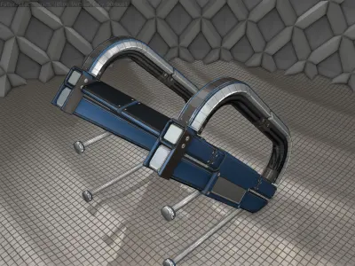 Sci-Fi Stairs - 9 - Blue Version  Low-poly 3D model