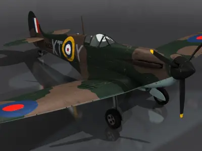 SPITFIRE MK IA 603rd Squadron Low-poly 3D model