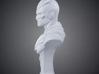 Cybernetic Hero Bust - Futuristic Cyborg Soldier PM-260 3D print model