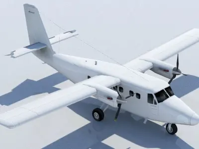 De Havilland Canada DHC-6 Twin Otter Static Low Poly Low-poly 3D model