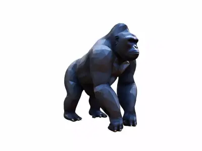 Portrait Powerful Dominant Gorilla  3d Render 3D model