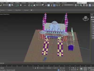 Mosque and Bazaar 3D Model 3D model