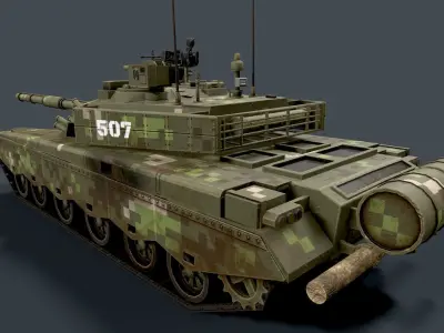 ZTZ - 99 Phase II  Low-poly 3D model