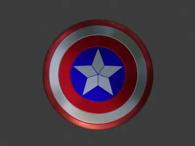 Captain Americas Shield - 3 versions of star Free 3D model