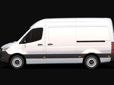 2019 Mercedes-Benz Sprinter Low-poly 3D model