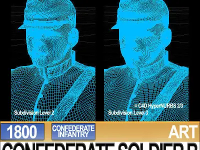 Civil War Confederate Soldier B Infantry 3D model