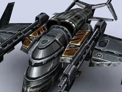 3DRT - Sci-Fi Gunship 5  Low-poly 3D model