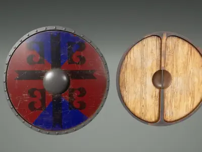 Byzantine Shields Low-poly 3D model
