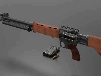 FG42 ww2 Weapon Fps - Tps Low-poly 3D model