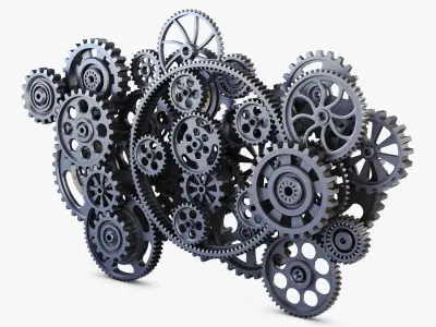 Gear Mechanism Low Poly v 2 Low-poly 3D model