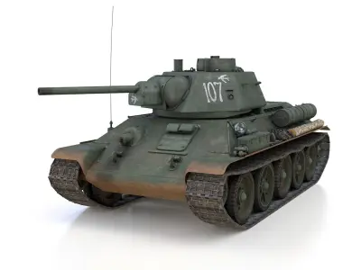 OT-34-76 - Soviet Flamethrower Tank - 107 3D model