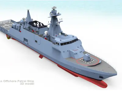 TCG HISAR Class Offshore Patrol Ship 3D model
