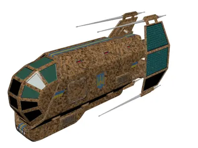 Spaceship Patriot Type 2 C1 Brown Low-poly 3D model