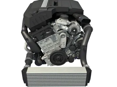 Turbo Straight Six-cylinder Petrol Engine 3D model