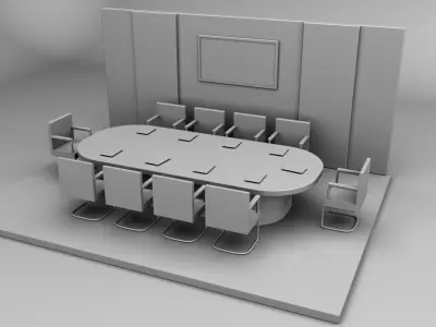 Office room part 2 Low-poly 3D model