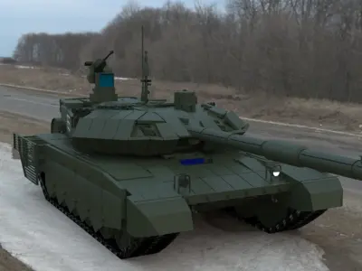 Clean T90MS Main Battle Tank Low-poly 3D model